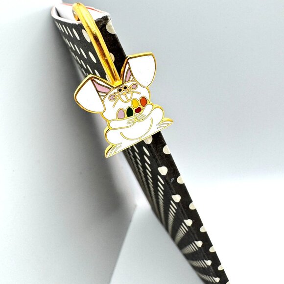 Cloisonné Set Of 2 Enamel Bookmarks Rabbit Easter Gold-Toned Metal Multicolor - Picture 7 of 7